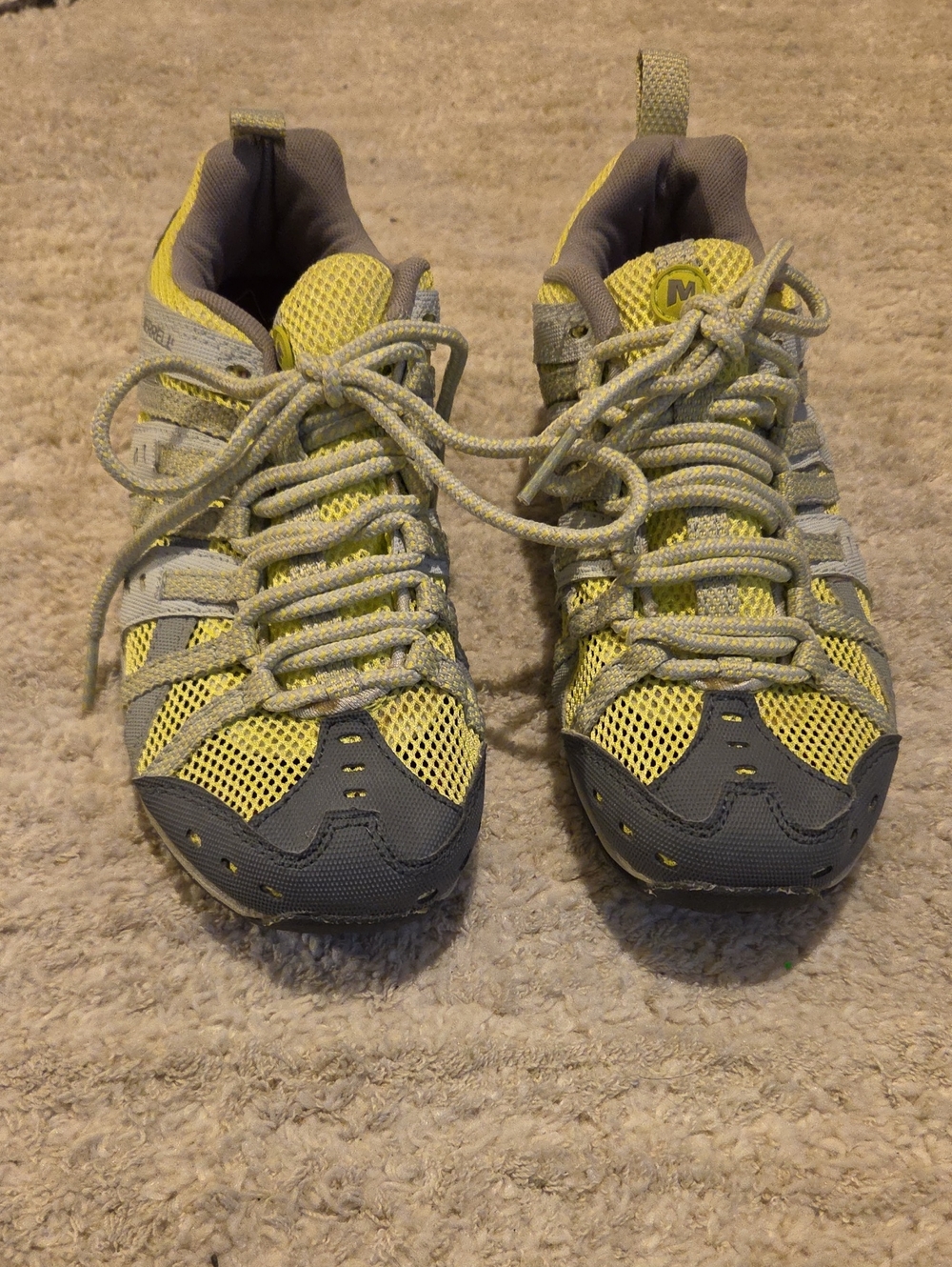 Merrell Yellow and Gray Women's Trail Sneakers